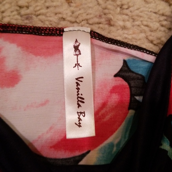 Rose Print Maxi Dress Stretch Fitted Waist EASTER! - Picture 6 of 6